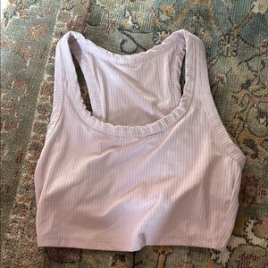 Light Pink Ribbed Sports Bra